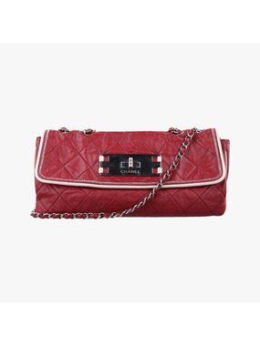Chanel 2.55 East West Red Leather Handbag